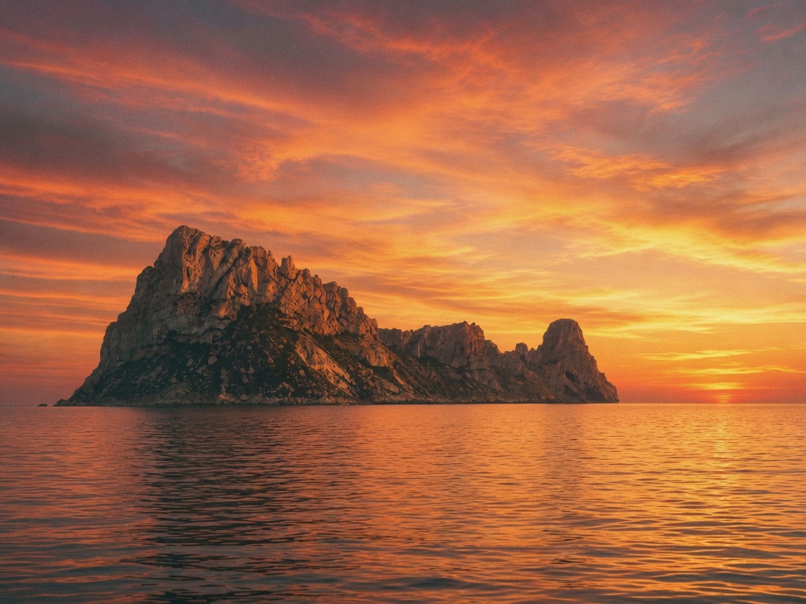 Es Vedrà at dusk, the island’s most private monument.